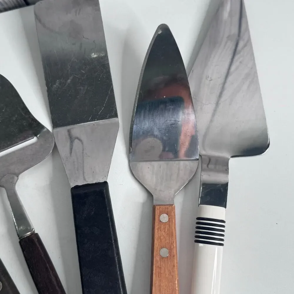 Lot of 6 Vintage Servers Slicer Cake Pie Fork Japan Taiwan Stainless